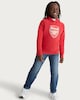 image 2 of Arsenal Logo Cotton Rich Hoodie in Red