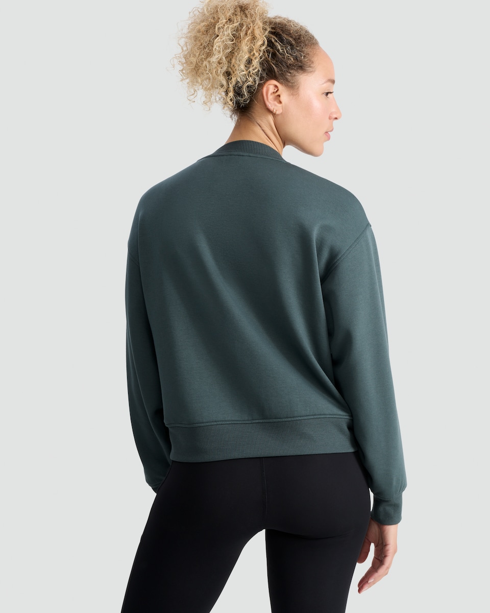 image 1 of F&F Active Crew Neck Sweatshirt in Green