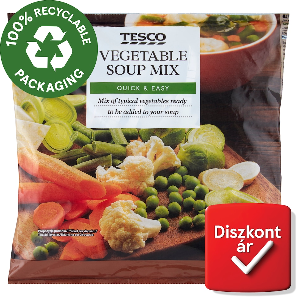 Tesco gyorsfagyasztott zöldségleves keverék 450 g
