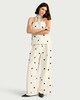 image 2 of F&F Polka Dot Wide Leg Co-ord Trousers in Cream