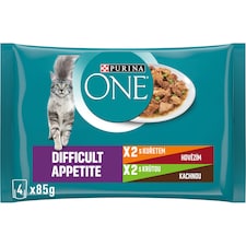 Purina ONE Difficult Appetite kapsičky pro kočky kuře, hovězí, krůta, kachna ve šťávě 4 x 85g