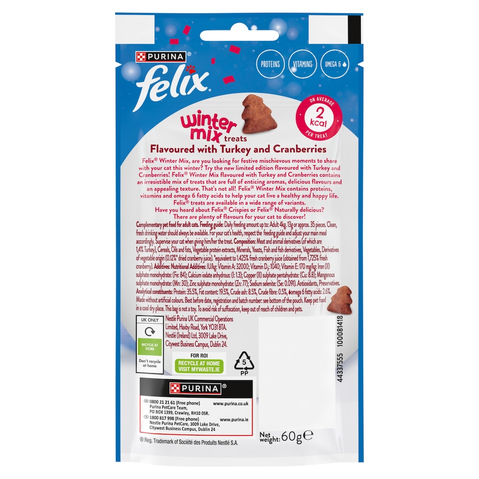 image 1 of Felix Winter Mix Cat Treats 60g 