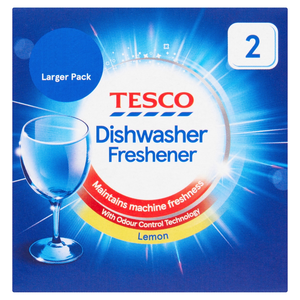 Tesco Dishwasher Freshener - Lemon 2 x 6ml