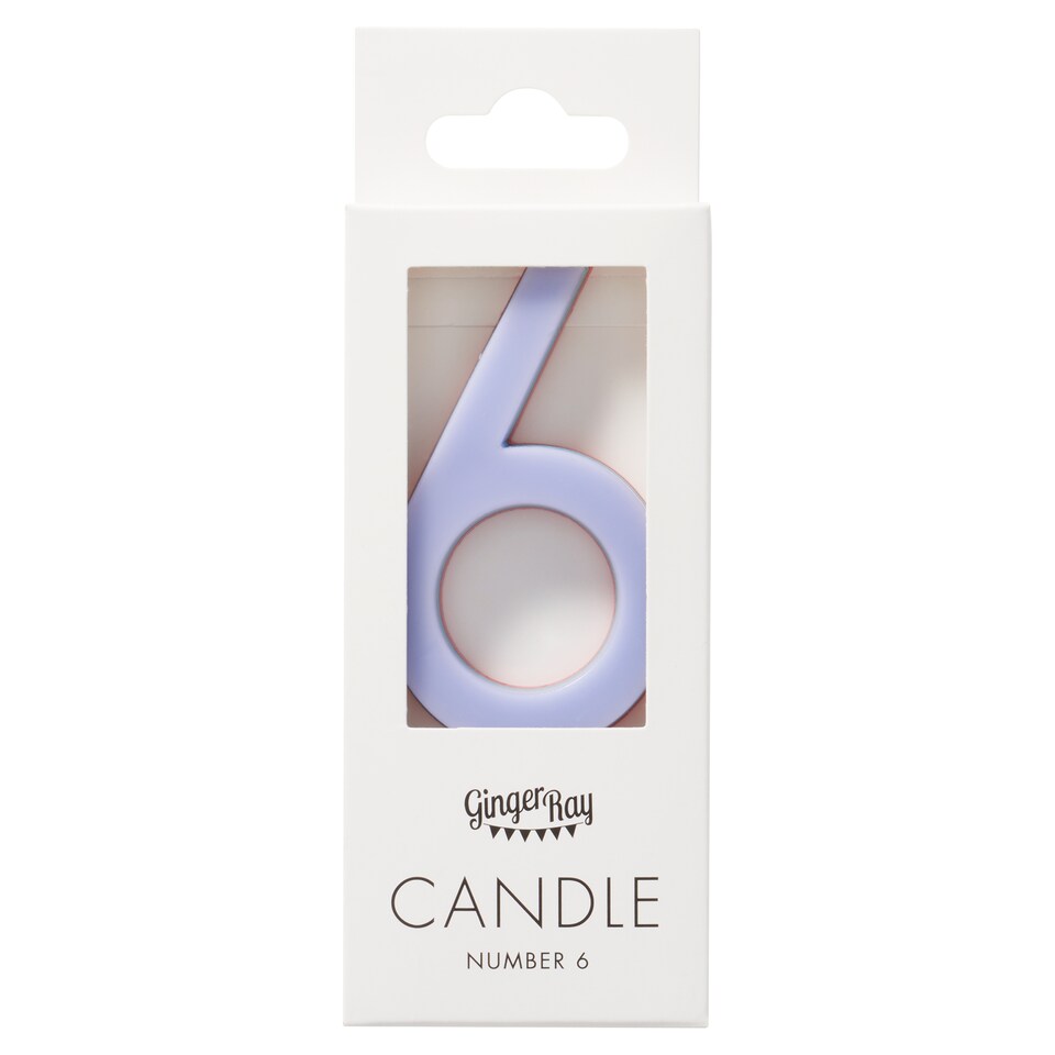 image 1 of Ginger Ray Rainbow Number 6 Candle