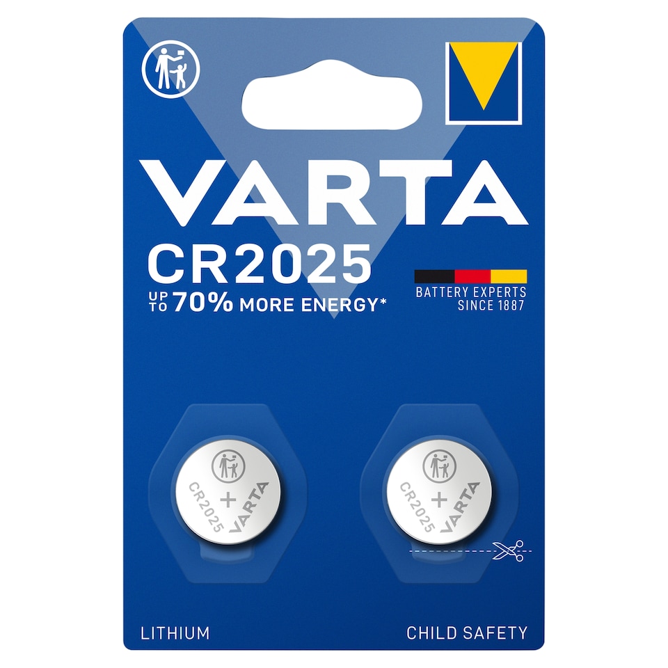 image 1 of VARTA CR2025 Lithium Batteries 2 pcs