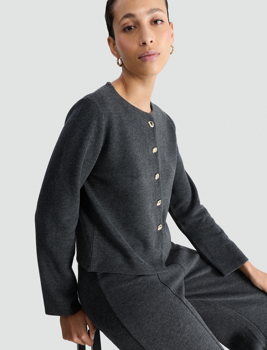 image 1 of F&F Button Front Co-ord Cardigan  in Grey