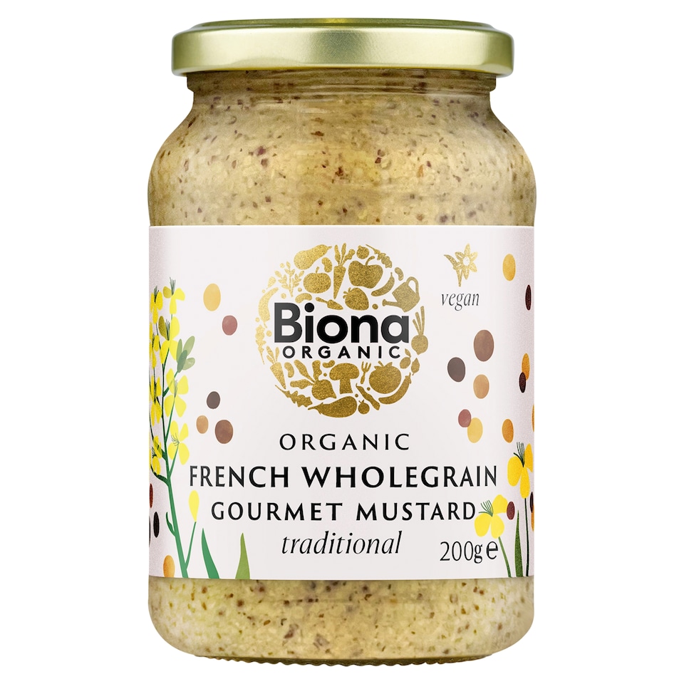 Biona Organic French Wholegrain Gourmet Mustard Traditional 200g