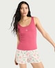 image 3 of F&F 2-Pack Cotton Rich Embroidered Pyjama Vests in Multi Pink