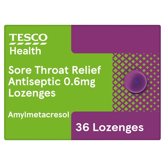 Tesco Health 36 Sore Throat Lozenges Blackcurrant Tesco Groceries