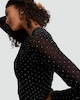 image 2 of OH ME OH MY Mesh Sleeve Embellished Co-ord Top in Black