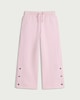 image 3 of F&F Girls Cotton Rich Side Popper Wide Leg Joggers in Pink