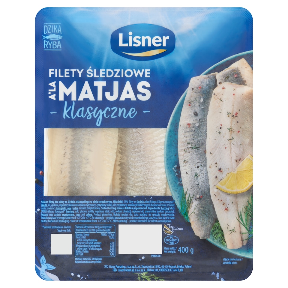 Lisner Matjas Herring Fillets 400G