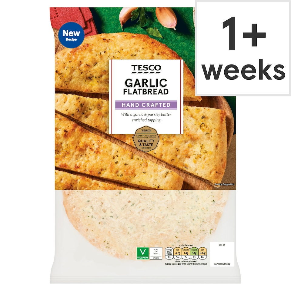 Tesco Garlic Flatbread 225g