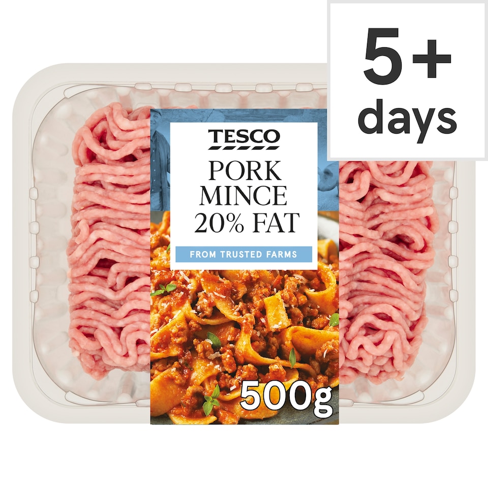 Tesco Pork Mince 20% Fat 500G