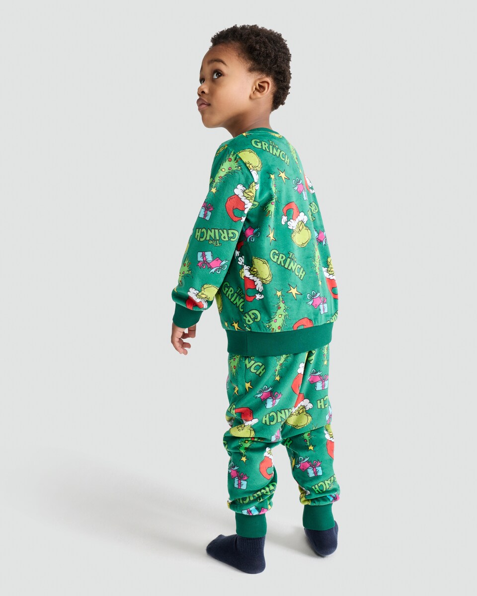 image 1 of The Grinch Minky Fleece Pyjamas in Green