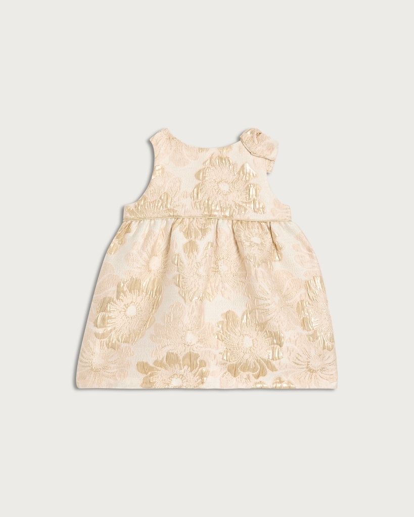 F&F Baby Floral Jacquard Dress in Cream