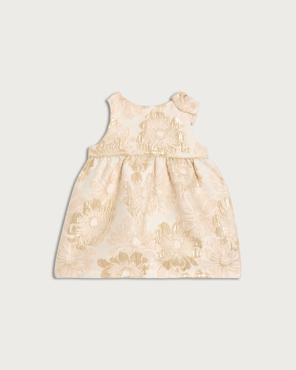 F&F Baby Floral Jacquard Dress in Cream
