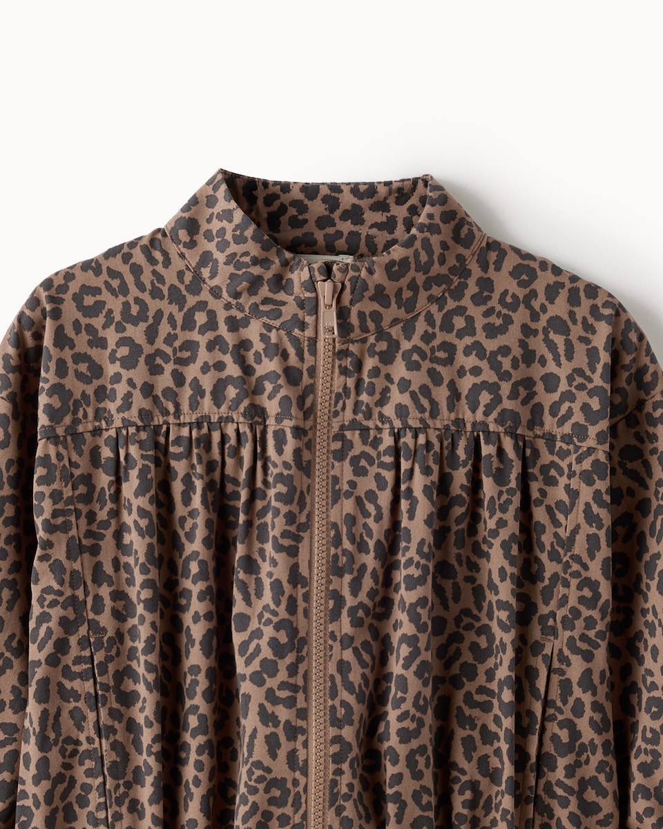 image 1 of F&F Girls Leopard Print Jacket in Multi Brown
