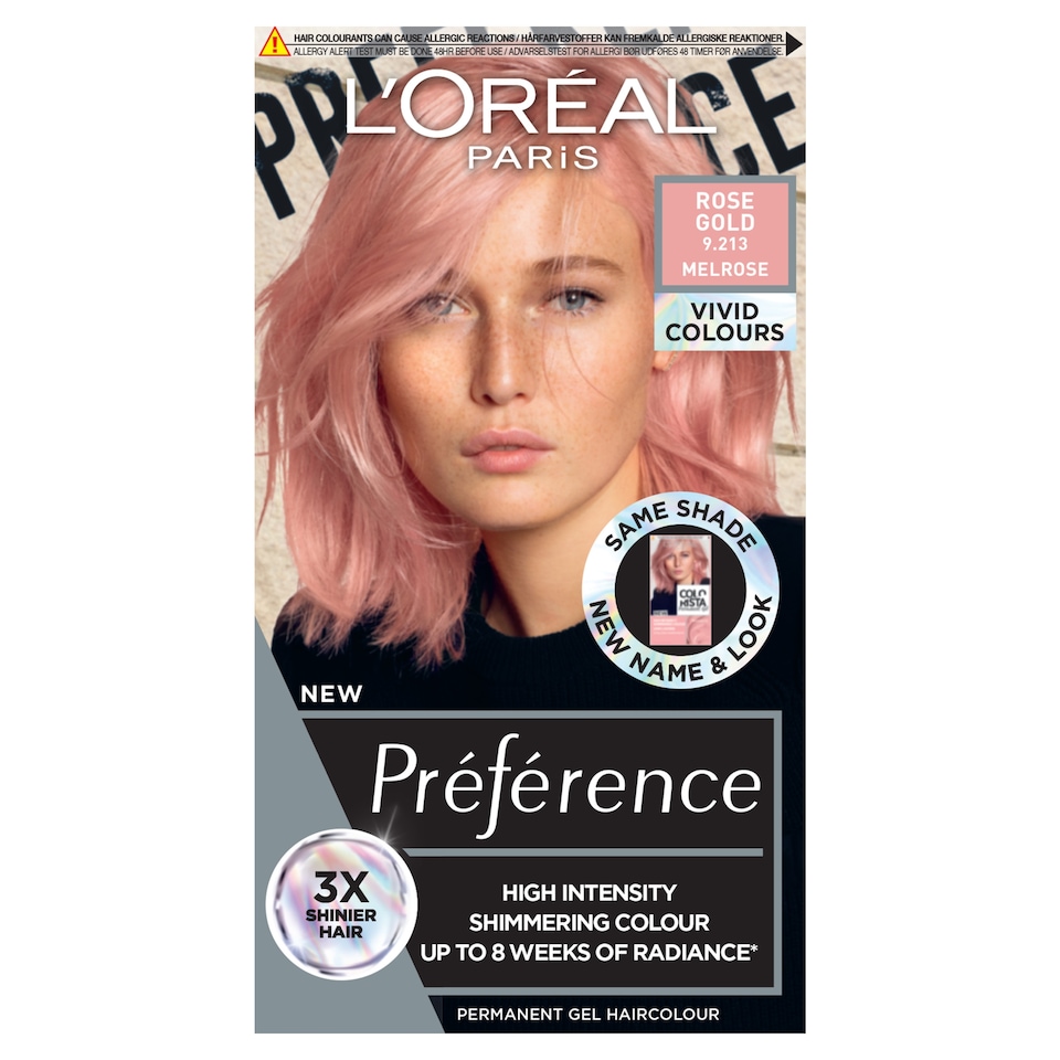 image 1 of L'Oreal Paris Preference Vivids Rose Gold 9.213 Melrose Permanent Hair Dye