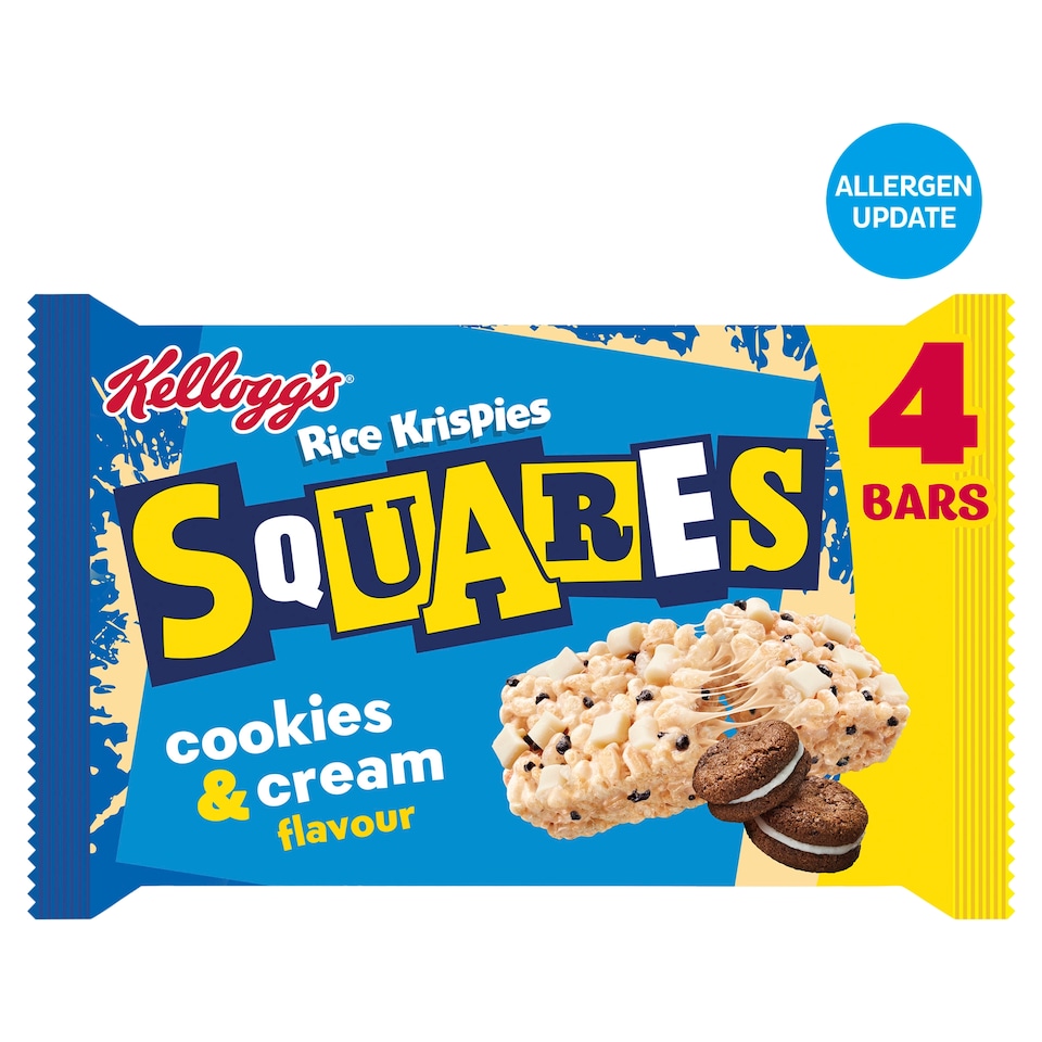 image 1 of Kellogg's Rice Krispies Squares Cookies & Cream Snack Bars 4x34g
