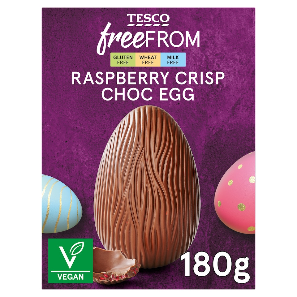 image 1 of Tesco Free From Raspberry Crisp Choc Egg 180g