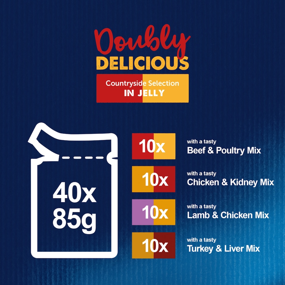 image 1 of Felix Doubly Delicious Meat Countryside Selection in Jelly Wet Cat Food 40x85g