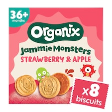 Organix Jammie Monsters Biscuits Organic Kids Snack Multipack 8x8g 36 months+