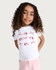 image 1 of F&F Girls Cotton Rich Lip Print T-Shirt in White
