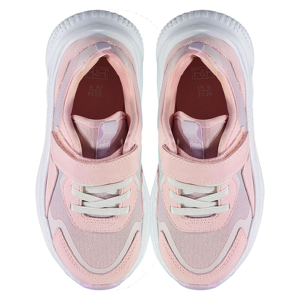 F&F Girls Ombre Mesh Panel Trainers in Pink