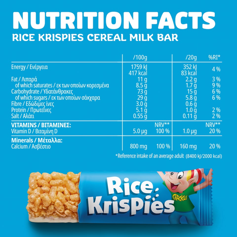 image 1 of Kellogg's Rice Krispies Cereal Milk Bars Multipack 4x20g