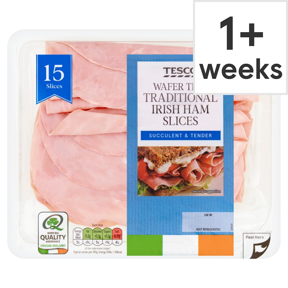 Tesco Wafer Thin Traditional Irish Ham Slices 200G