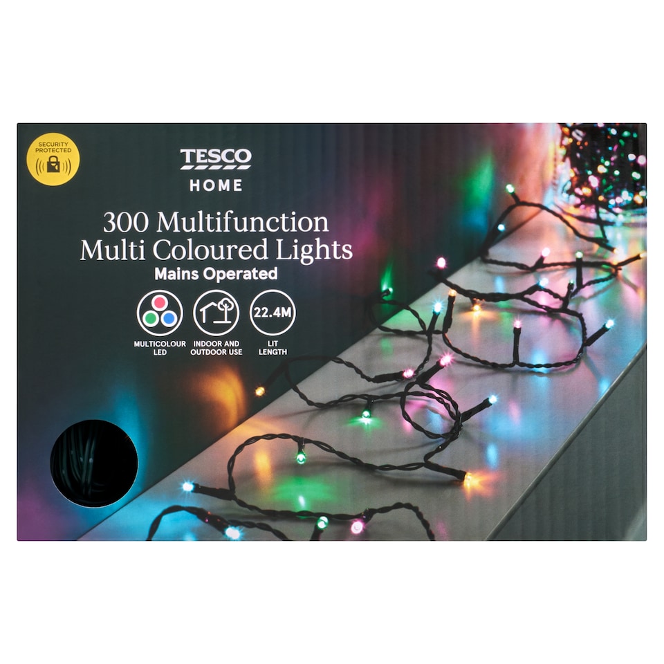 image 1 of Tesco 300 Multifunction Multicoloured LED Christmas Lights