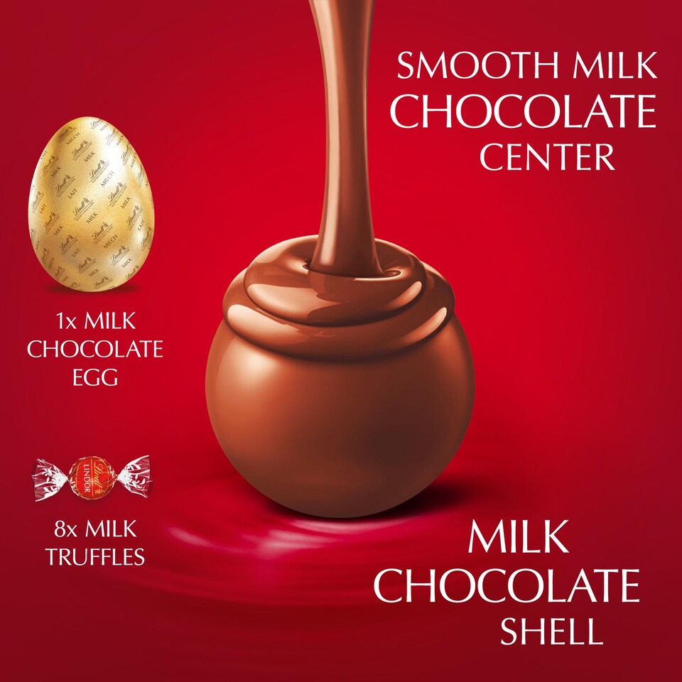 image 1 of Lindt Lindor Milk Chocolate Egg with Milk Truffles 260g