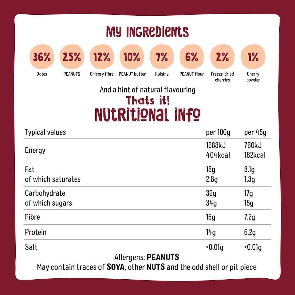 image 1 of Nakd Protein Bars Cherry 3 x 45g