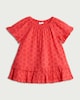 image 1 of F&F Baby Pure Cotton Broderie Short Sleeved Dress in Red