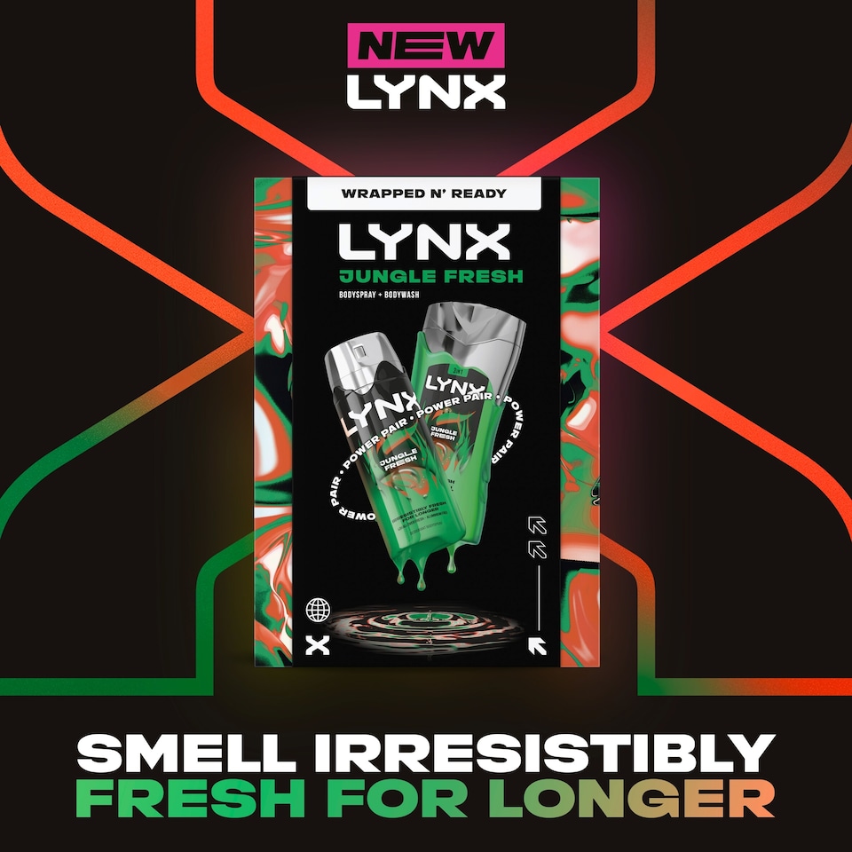 image 1 of Lynx Jungle Fresh Bodyspray & Bodywash Gift Set