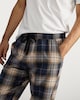 image 2 of F&F Pure Cotton Check Print Drawstring Pyjama Bottoms in Navy