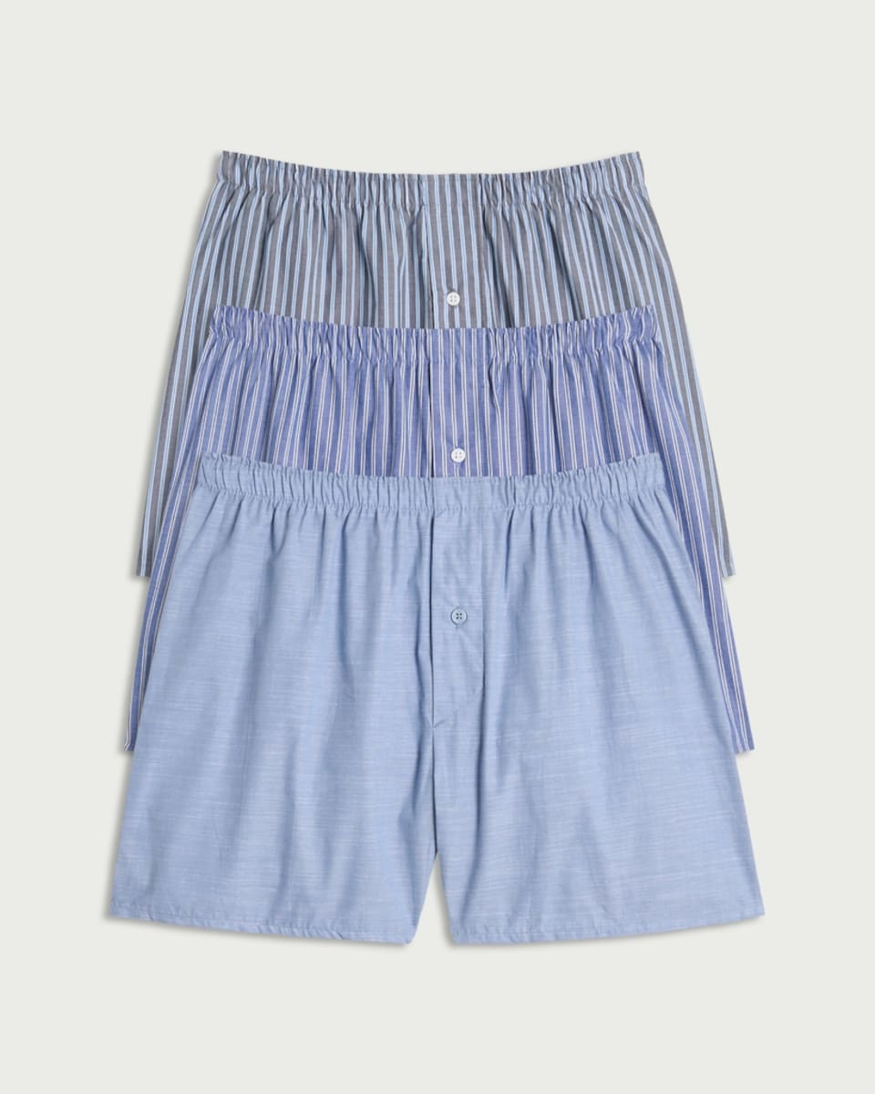 image 1 of F&F 3-Pack Pure Cotton Striped Boxers in Multi