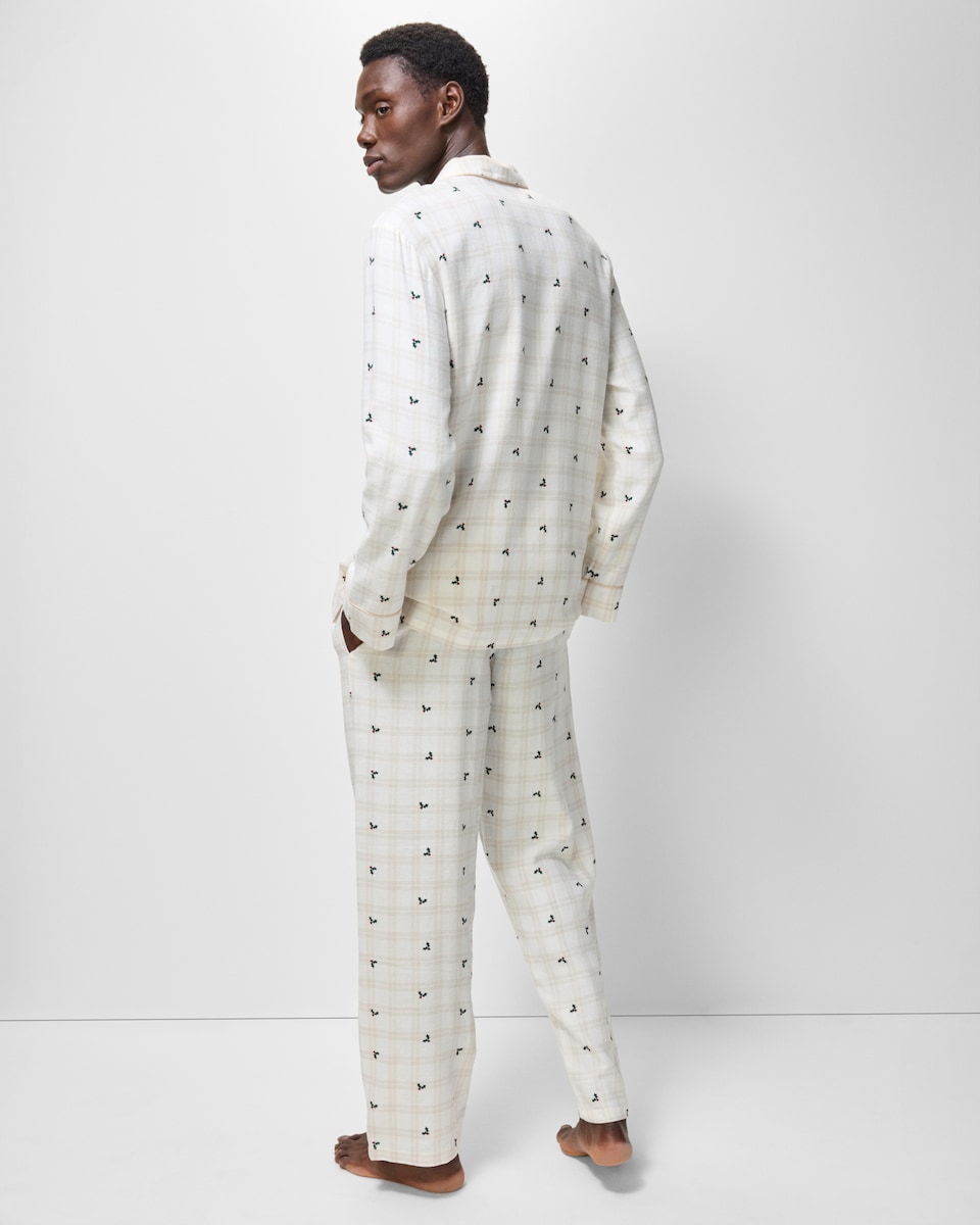 image 1 of Christmas Cotton Rich Checked Holly Revere Matching Family Pyjama Set in Neutral