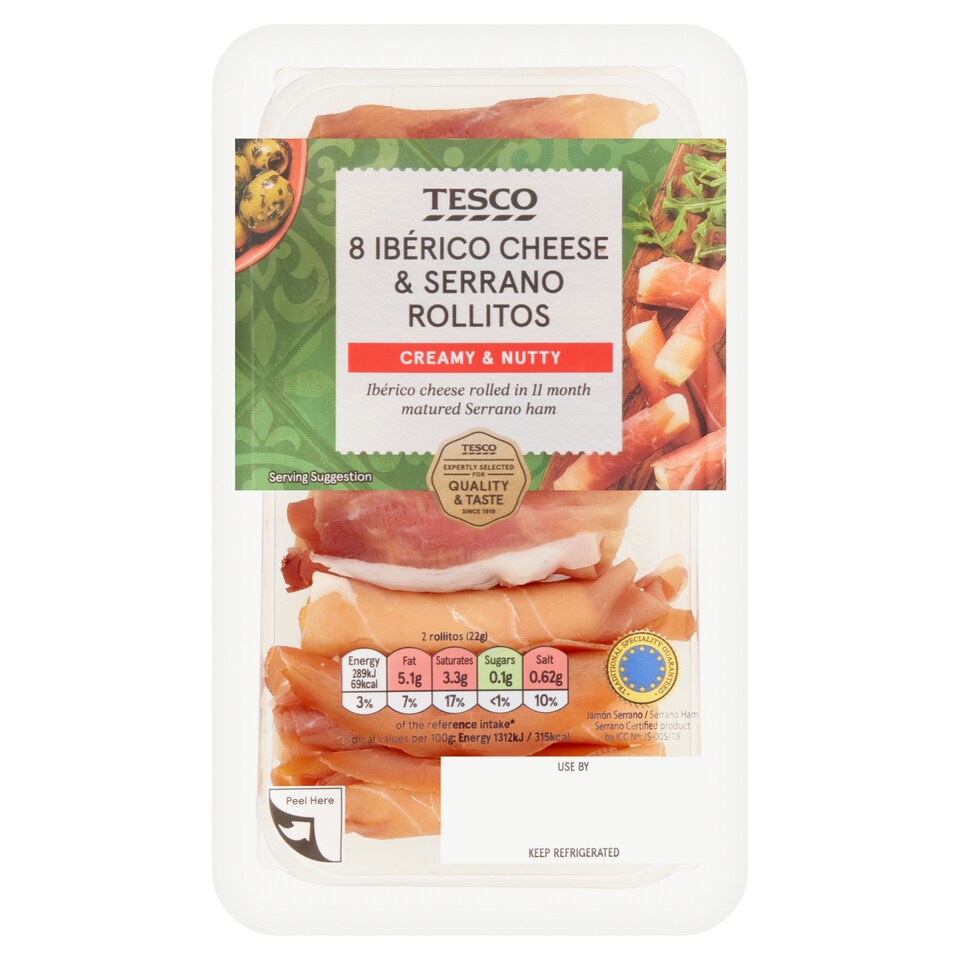 Tesco Iberico Cheese & Serrano Rollitos 88g
