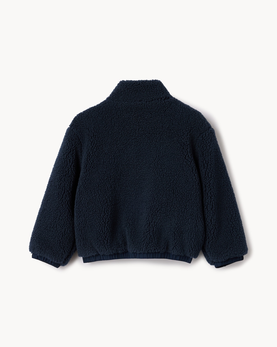 image 1 of F&F Boys Borg Zip Up Jacket in Navy