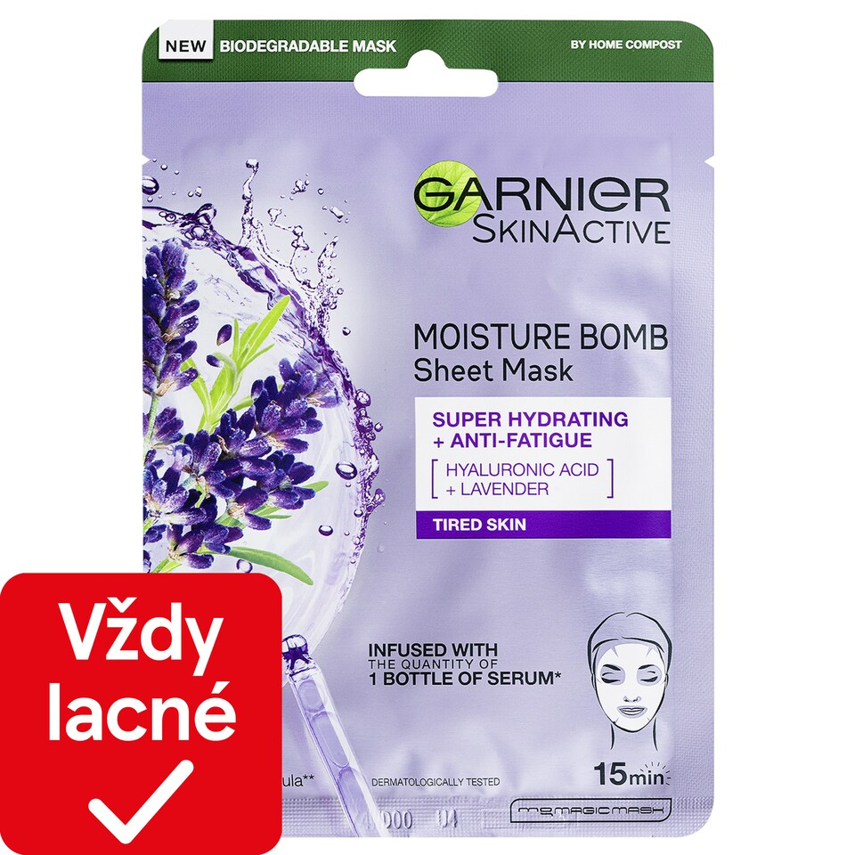Garnier Skin Naturals Detiring Tissue Mask with Lavender Extract, 28 g