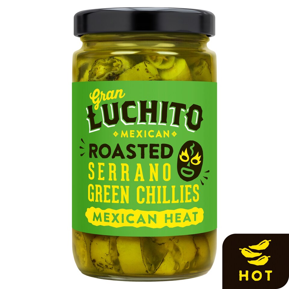 image 1 of Gran Luchito Roasted Serrano Green Chillies 215G
