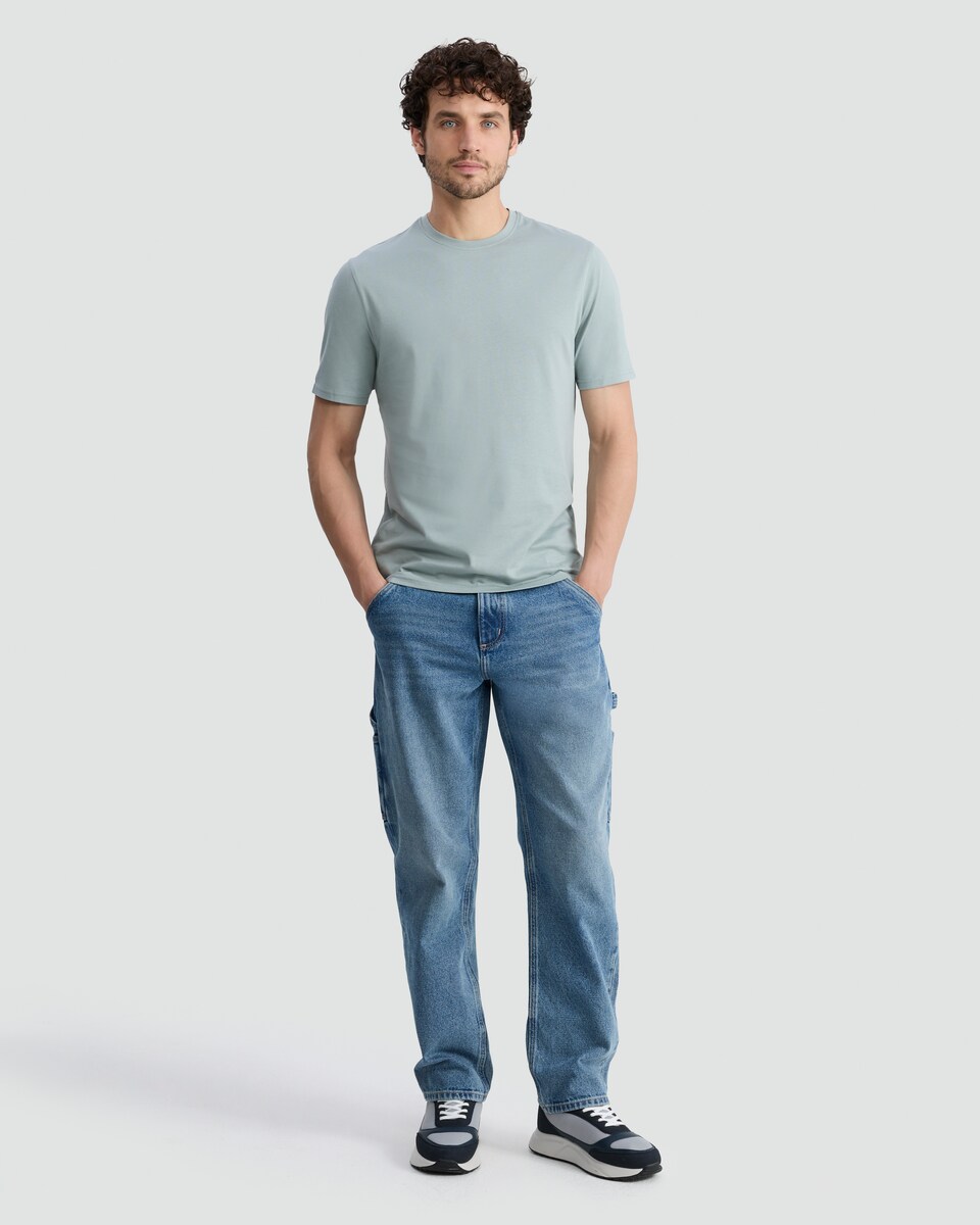image 1 of F&F Pure Cotton Short Sleeved T-Shirt in Turquoise