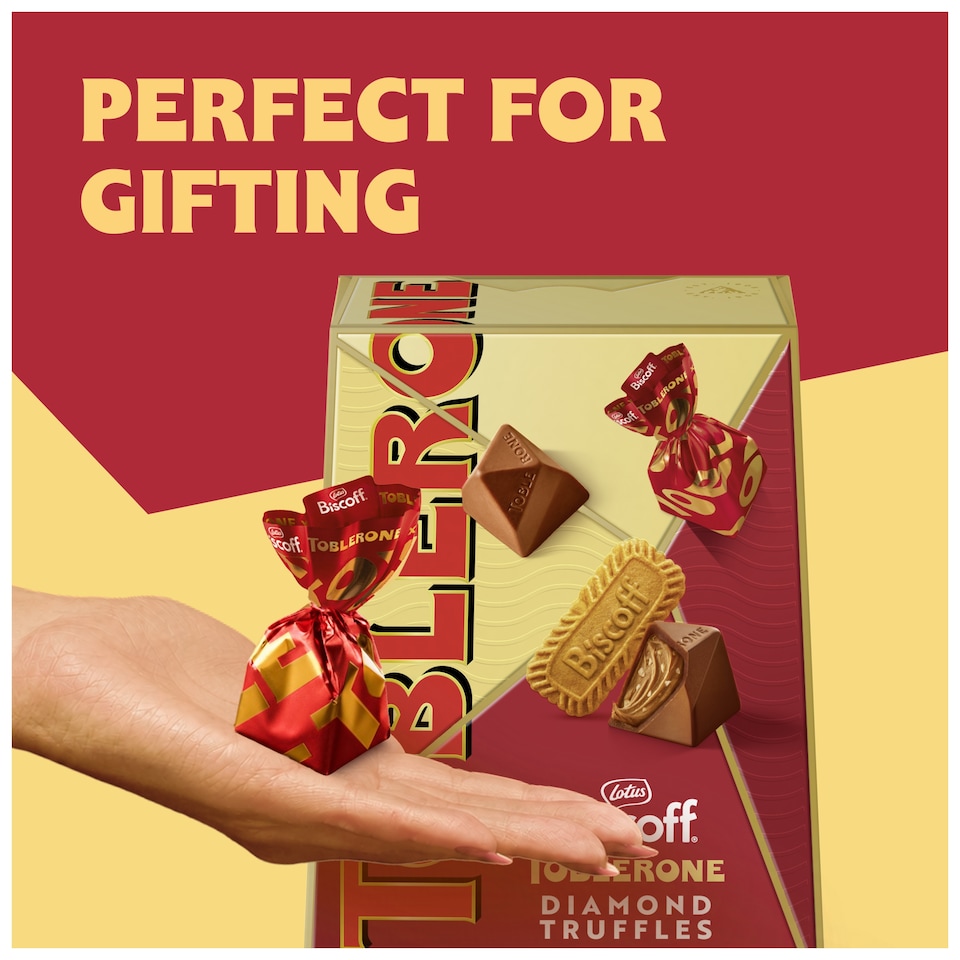 image 1 of TOBLERONE Lotus Biscoff Dimond TRUFFLES 180G