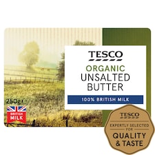 Tesco Organic Unsalted Butter 250G