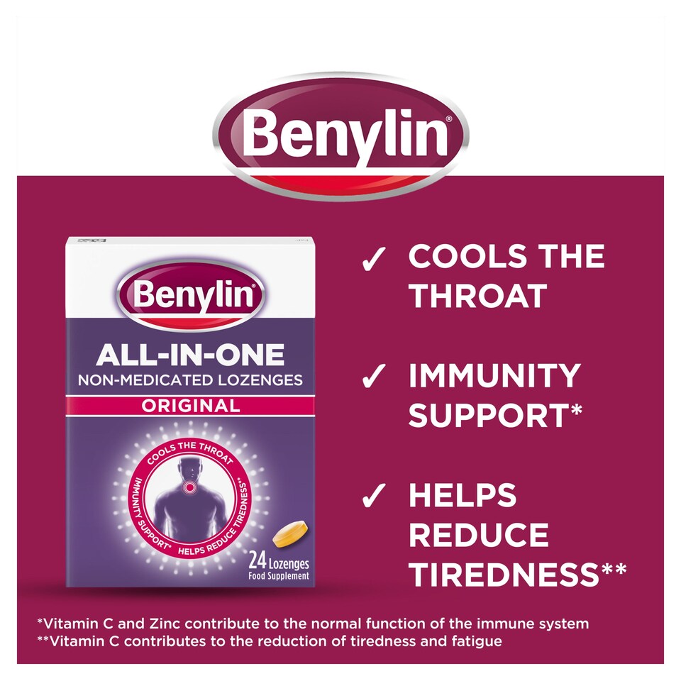 image 1 of Benylin All in one Non-Medicated 24 Lozenges original