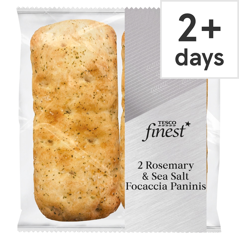 Tesco Finest Rosemary and Sea Salt Focaccia Panini 2 Pack