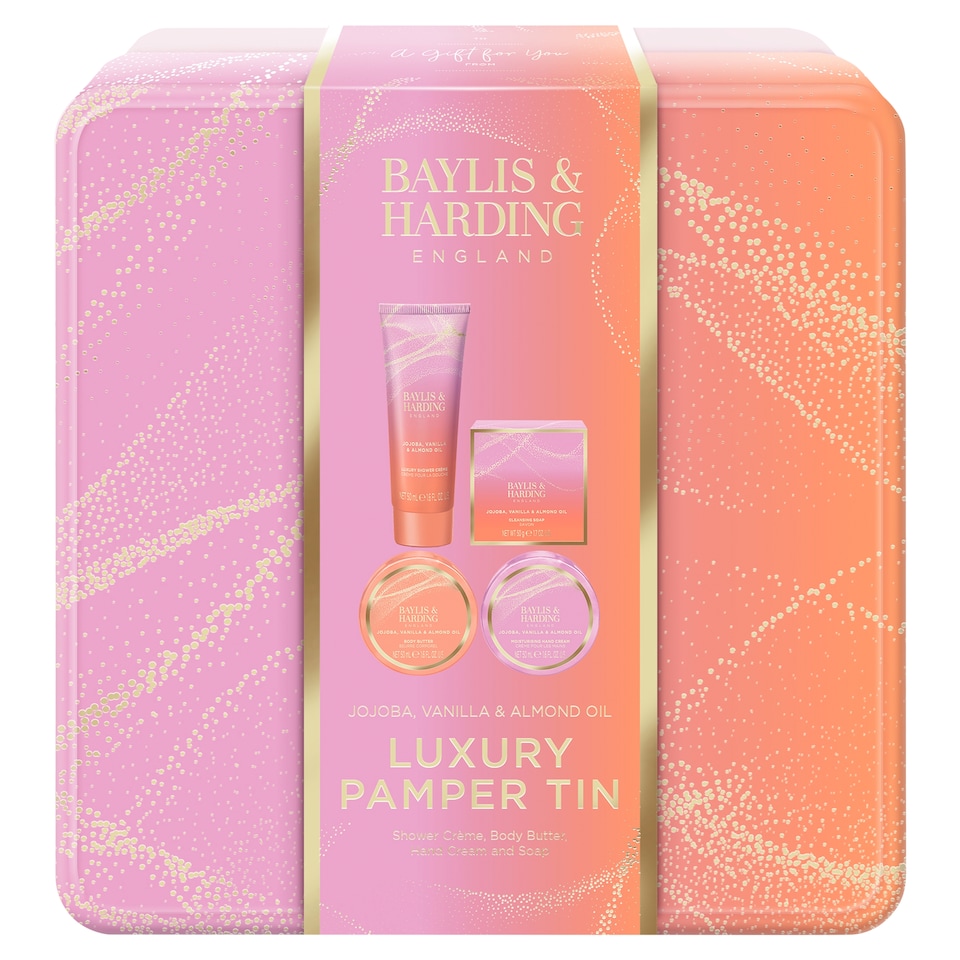 image 1 of Baylis & Harding Jojoba, Vanilla & Almond Oil Luxury Pamper Tin Gift Set