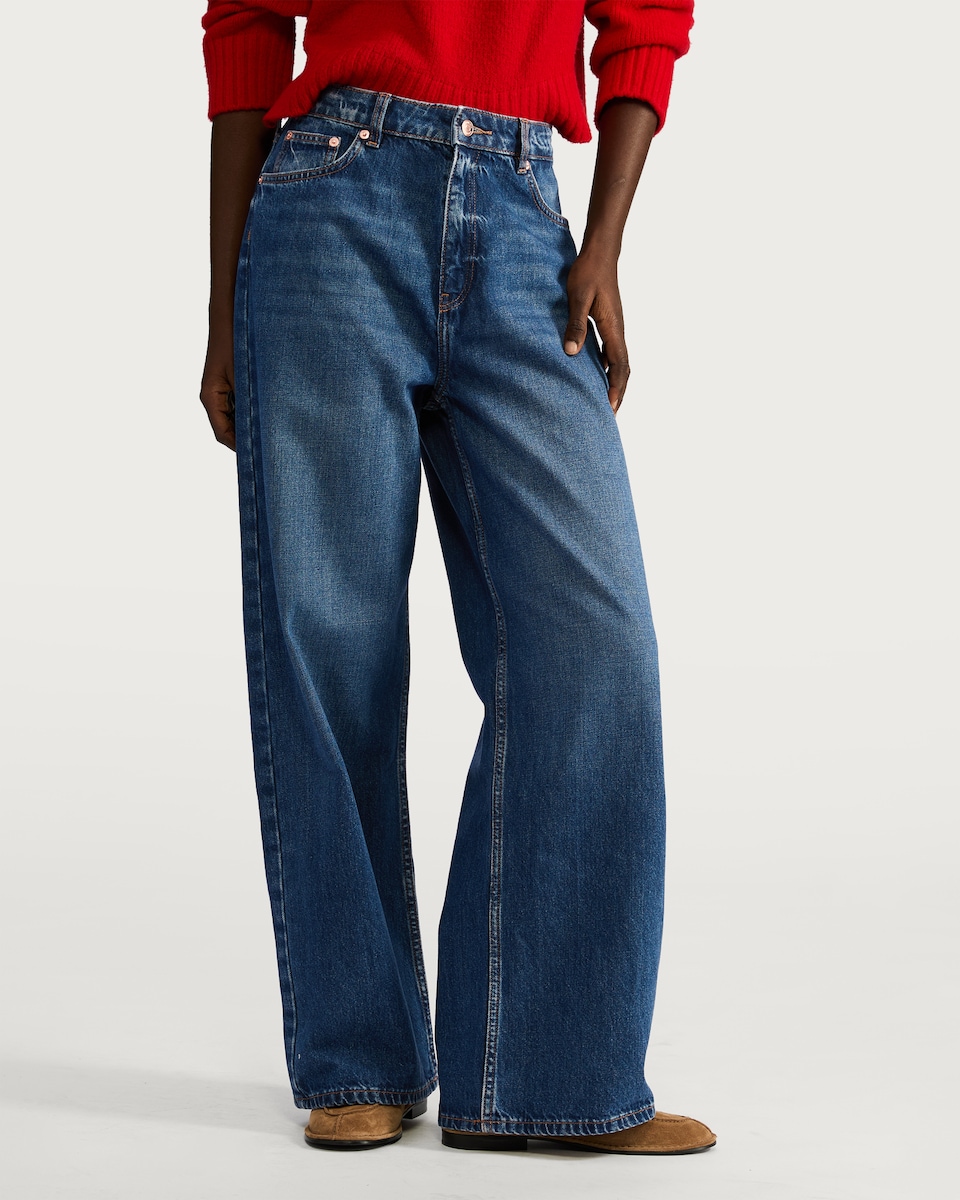 image 1 of F&F Wide Leg Jeans in Navy